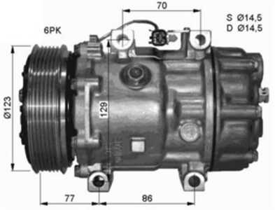 Kompressor, klimatanläggning, ford,volvo, 1036783, 1234257, 1344614, 1433627, 1529740, 1678410, 36000270, 3M5H19D629HA, 3M5H19D