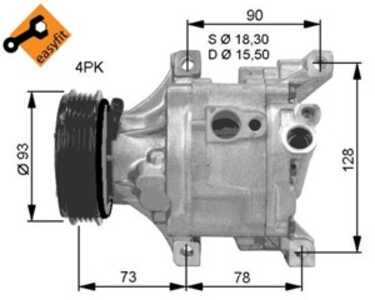 Kompressor, klimatanläggning, mazda mx-5 ii, rx-8, F15161450A, F15161K00, F15161K00A