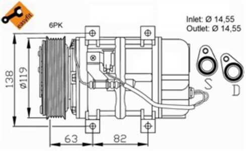 Kompressor, klimatanläggning, volvo s60 i, s80 i, v70 ii, xc70 cross country i, 8600889, 8601633, 8602278, 8602621, 8684286, 91