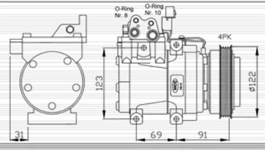 Kompressor, klimatanläggning, hyundai, 977012C000, 977012D000, 977012K500