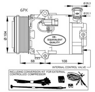 Kompressor, klimatanläggning, opel,vauxhall, 13124751, 13297443, 13322148, 1854184, 1854189, 1854282, 1854398, 1854419, 1854441