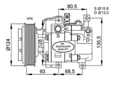 Kompressor, klimatanläggning, mazda 3, 6 hatchback, 6 sedan, 6 station wagon, cx-7, GJ6A61K00A, GJ6A61K00B, GJ6A61K00C, GJ6A61K