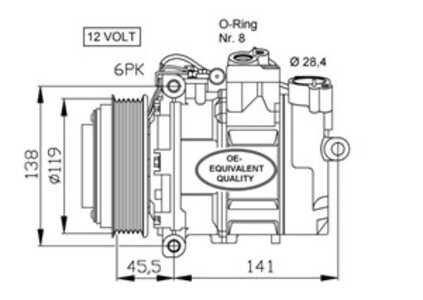 Kompressor, klimatanläggning, mercedes-benz, 0002300911, 0002302011, 0002303911, 0002306811, 0002307011, 0002340911, 0002342011