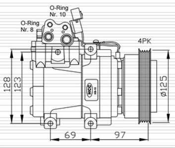 Kompressor, klimatanläggning, hyundai accent ii, accent sedan ii, getz, lantra ii, 11 06 055 36R, 11060-00Q0B, 11060-00Q0K, 110