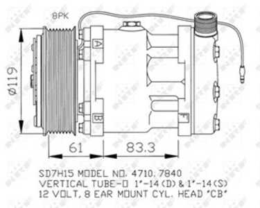 Kompressor, klimatanläggning, renault espace ii, espace van ii, 221 350 06 06, 6025107881, 7700734103, 7700856259, 7700857170, 