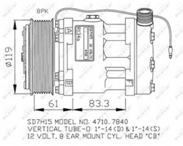 Kompressor, klimatanläggning, renault espace ii, 6025107881, 7700734103, 7700856259, 7700857170, 7700863108, 7701499840