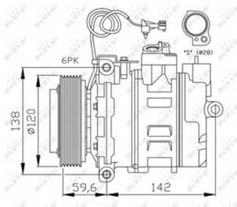 Kompressor, klimatanläggning, saab 9-5, 9-5 kombi, 12758380, 37870-PLC-004, 37870-PNA-003, 37870-RAA-A01, 4541207, 4869483, 504