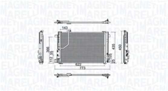 Kondensor, klimatanläggning, mercedes-benz, 204.500.01.54, 204.500.02.54, 204.500.06.54, 2045000154, 2045000254, 2045000654, A2