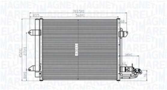 Kondensor, klimatanläggning, vw caddy minibus,  minivan iii, caddy skåp/stor limousine iii, touran, 1T0820411A, 1T0820411B, 1T0