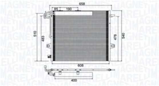 Kondensor, klimatanläggning, mercedes-benz a-klass sedan [v177], gl-klass [x164], m-klass [w164], r-klass [w251, v251], 251.500