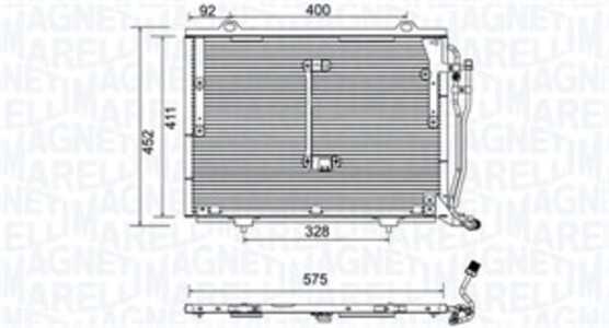 Kondensor, klimatanläggning, mercedes-benz c-klass [w202], c-klass t-model [s202], e-klass [w210], 202.830.07.70, 2028300770, 2