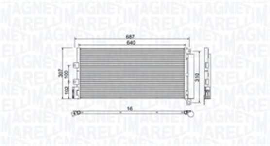 Kondensor, klimatanläggning, fiat linea, 51785227, 51831829, 51935322, 59116447