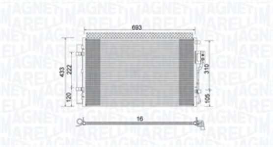 Kondensor, klimatanläggning, hyundai santa fé ii, 976061U100, 97606-1U100, 976061U100AS