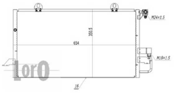 Kondensor, klimatanläggning, audi 80 b4 avant, 80 b4 sedan, cabriolet b3, coupe b3, 8A0260403AA, 8AO260403AA