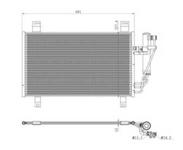 Kondensor, klimatanläggning, mazda 2, cx-3, D09W61480, D09W61480A, DB3R61480, DB3R61480A, DB5H61480A, DB9L61480A, DF7B61480, DF