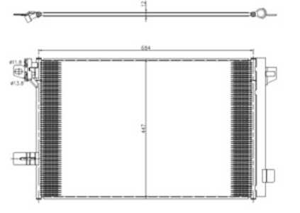 Kondensor, klimatanläggning, vw, 7E0820411F, 7E0820411G