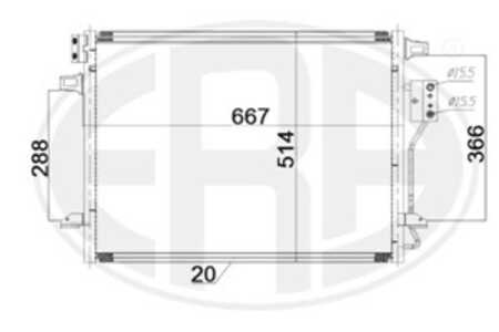 Kondensor, klimatanläggning, chrysler grand voyager v, dodge grand caravan, lancia voyager minibus,  minivan, vw routan, 7B0317