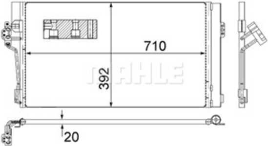 Kondensor, klimatanläggning, mercedes-benz viano [w639], vito / mixto skåp [w639], vito buss [w639], 6398350270, 6398350470, 63