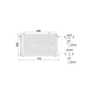 Kondensor, klimatanläggning, mercedes-benz, 204 500 02 54, 204 500 06 54, 2045000254, 2045000654, A 204 500 02 54, A 204 500 06