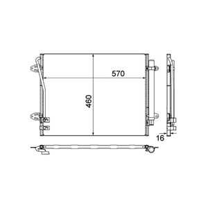 Kondensor, klimatanläggning, vw, 3C0820411F, 3C0820411H