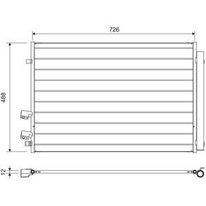 Kondensor, klimatanläggning, vw crafter buss, crafter flak/chassi, crafter skåp, 2N0820411, 2N0820411A