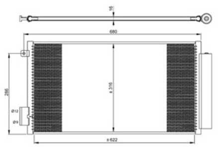 Kondensor, klimatanläggning, fiat 500l, tipo halvkombi, tipo kombi, tipo sedan, 51887955, 52102801