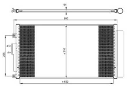 Kondensor, klimatanläggning, abarth 500 / 595 / 695, 500c / 595c / 695c, 46431724, 51819064, 51932163, 60812298