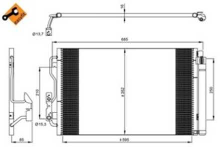 Kondensor, klimatanläggning, bmw, 009 997 15 47, 4270545, 64504270545, 64506804722, 64509218121, 64509288940, 64509335362, 6453