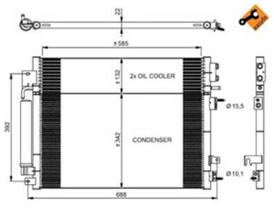 Kondensor, klimatanläggning, chrysler 300c, 300c touring, dodge charger, 1336 A7, 4681 8413, 599 9818, 68050127AA, 68050127AB, 