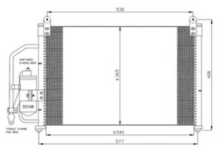 Kondensor, klimatanläggning, daewoo lanos, lanos sedan, 20538307, 21184142, 8113628, 8191892, 85000315, 85003041, 96274635, 963