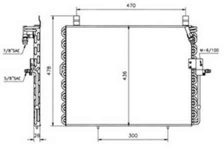 Kondensor, klimatanläggning, mercedes-benz, 1248300270, 1248300670, 1248301870, 1248301970, A1248300270, A1248300670, A12483018