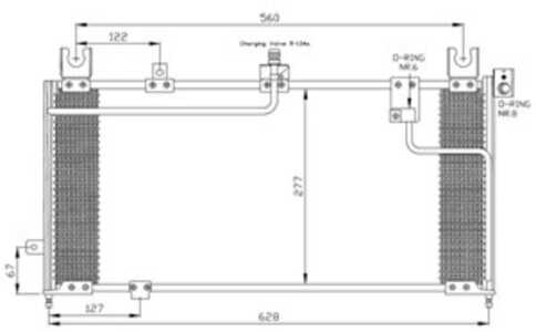 Kondensor, klimatanläggning, mazda 323 c v, 323 p v, 323 s v, 1610009610, 1610039525, 16100-39525, 1610039526, B01F61480A, B01W