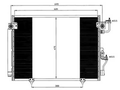 Kondensor, klimatanläggning, mitsubishi pajero ii, pajero iii, pajero canvas top ii, pajero canvas top iii, 16100-97227-000, MN