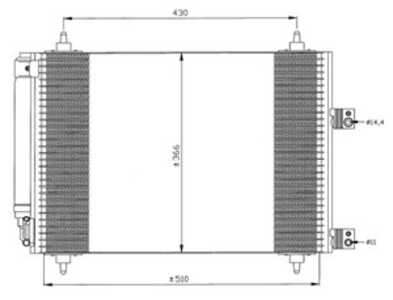 Kondensor, klimatanläggning, citroën c4 i, c4 coupé, c4 sedan i, peugeot 307, 307 break, 307 cc, 307 sw, 6455AC, 9638420280, 96