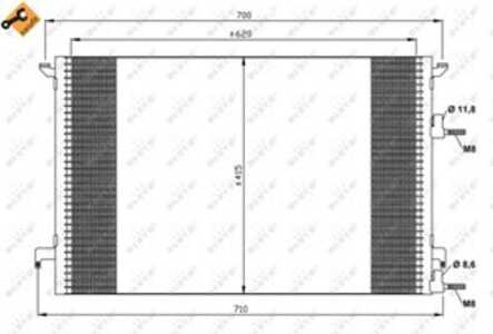 Kondensor, klimatanläggning, cadillac bls, bls wagon, saab 9-3, 9-3 cabriolet, 9-3 kombi, 9-3x, 12793295, 12793296, 12793695, 1