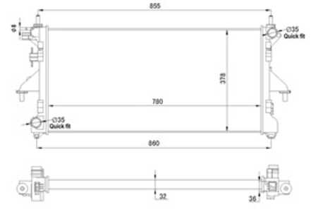 Kylare, motorkylning, fiat ducato buss, ducato flak/chassi, ducato skåp, 1349196080, 1349207080, 1362308080, 3062308080