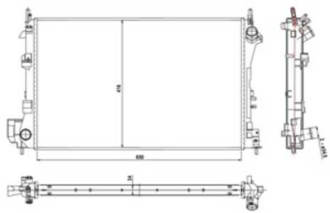 Kylare, motorkylning, fiat croma, opel signum halvkombi, vectra c, vectra c gts, vectra c kombi, saab 9-3, 1300245, 1300246, 24