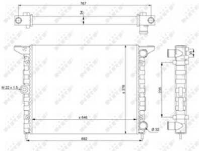 Kylare, motorkylning, ford galaxy i, galaxy mk van i, seat alhambra, vw sharan, sharan van, 7258109, 7M0121253C, 7M0121253K, 95