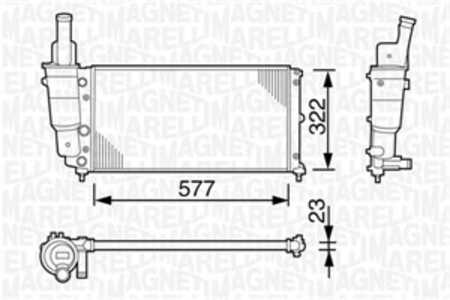 Kylare, motorkylning, fiat punto, punto cabriolet, punto van, lancia y, 46407450, 46465021, 71736187, 7774531