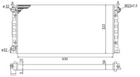 Kylare, motorkylning, vw passat b3/b4, passat b3/b4 variant, 353121253E, 353121253F