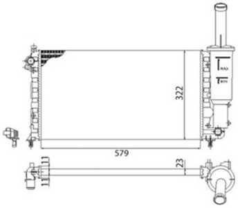 Kylare, motorkylning, fiat punto, punto skåp/halvkombi, 46524603, 46554979, 46745049, 46778148