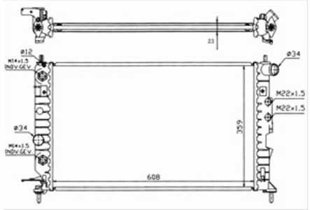 Kylare, motorkylning, opel vectra b, vectra b halvkombi, vectra b kombi, 1300159, 1300160, 1300180, 1300182, 52464524, 52464573