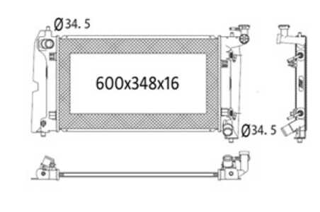 Kylare, motorkylning, toyota avensis, avensis kombi, avensis sedan, corolla, corolla kombi, corolla sedan, 164000D220, 16400-0D