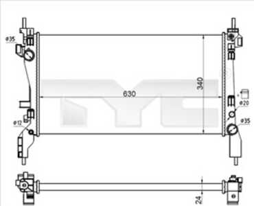 Kylare, motorkylning, citroën,fiat,peugeot, 1330T9, 1330V0, 1330Y1, 1330Y4, 51780659, 51790636