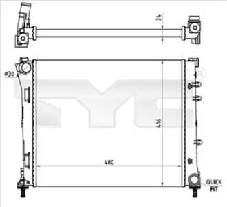 Kylare, motorkylning, fiat 500, 500 c, panda, panda van, ford ka, 0000051835026, 0051835025, 1559505, 51785398, 51793589, 51835