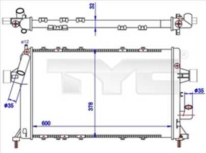 Kylare, motorkylning, opel astra g halvkombi, astra g kombi, astra g sedan, 09129517, 09192586, 1300209, 1300321, 95508723