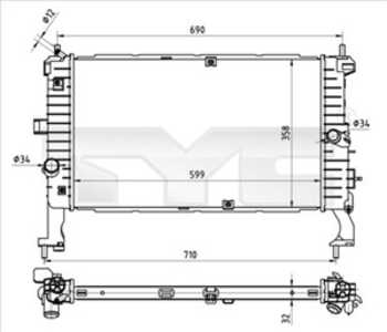 Kylare, motorkylning, opel meriva a minibus,  minivan, 1300260, 13148295