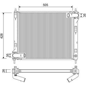 Kylare, motorkylning, nissan juke, pulsar halvkombi, 214101KC5A, 21410-1KC5A, 21410BA61A, 21410-BA61A