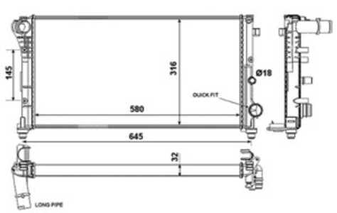 Kylare, motorkylning, fiat panda, panda skåp/halvkombi, 51759807, 51773195