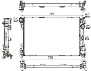 Kylare, motorkylning, mercedes-benz, 0995002703, 0995006203, A0995002703, A0995006203